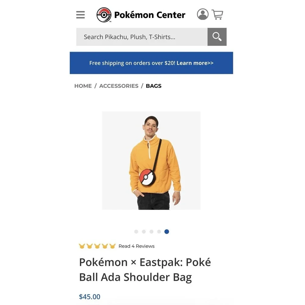 Pokemon X Eastpak Pokeball Shoulder Bag New With Tags Pokemon Center Exclusive